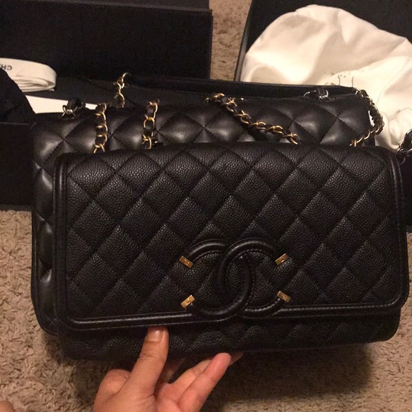 CHANEL Handbags - *soldddddd* Medium Flap Filigree Chanel bag $3100